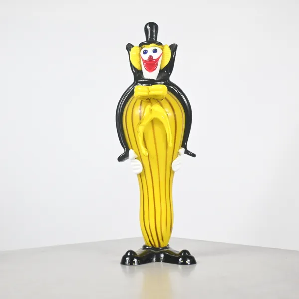 Figurin, clown, konstglas, RBA, Olofström, 1900-talets andra hälft.