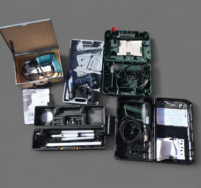 Parti elverktyg och laserinstrument, Makita, Bosch, Metabo, 2000-tal.