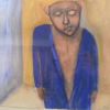 Måna Lagerholm (1946–2001) akvarell, "I blå rock", signerad.