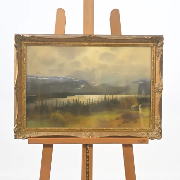 Carl Brandt (1871-1930) landsapsmotiv, pastell, signerad och daterad 1906.