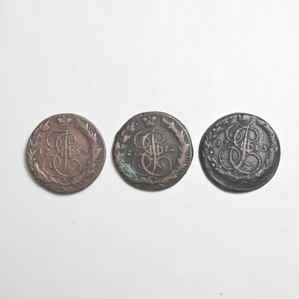 Mynt, 3st, 5 Kopek, Ryssland, 1700-tal.