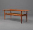 Soffbord, teak och rotting, Danmark, 1950/60-tal.