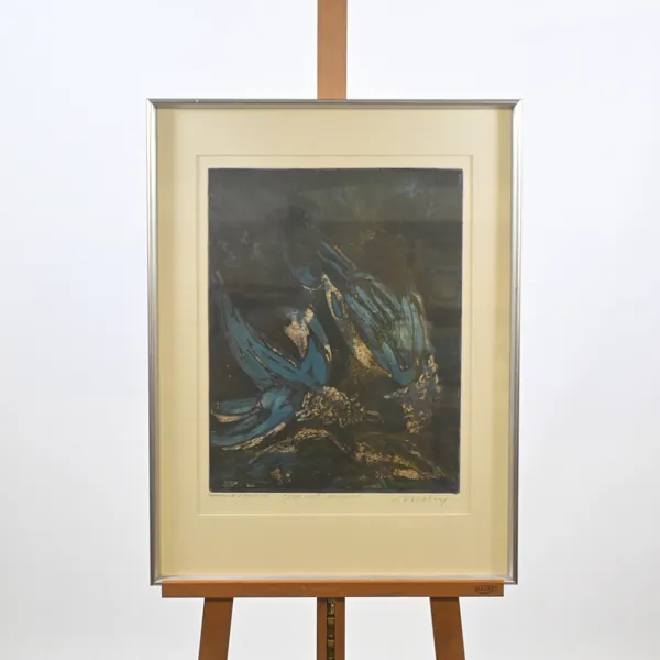 Brita Molin (1919-2008) "Egeiskt minne", färgetsning, signerad.