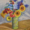 Arvid Nilsson (1914-1981) blomsterstilleben, olja på pannå, signerad.