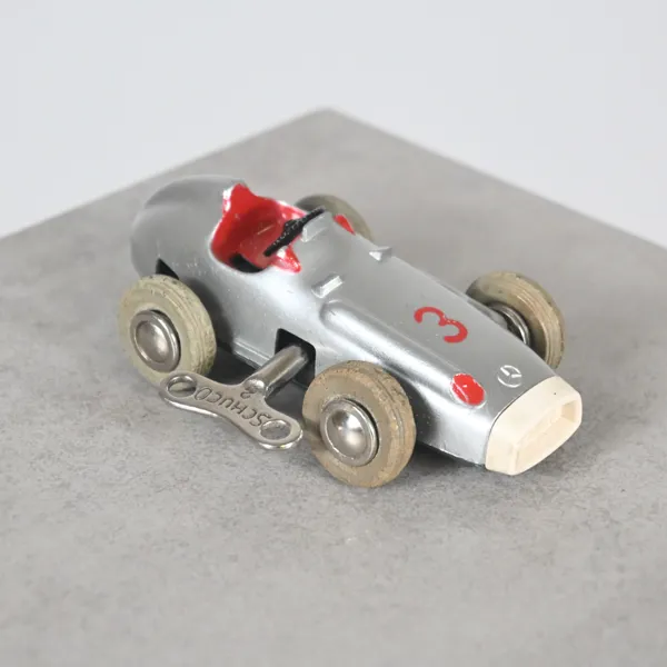 Mekanisk plåtleksak, Mercedes-Benz, Shuco, Västtyskland, 1900-talets mitt.