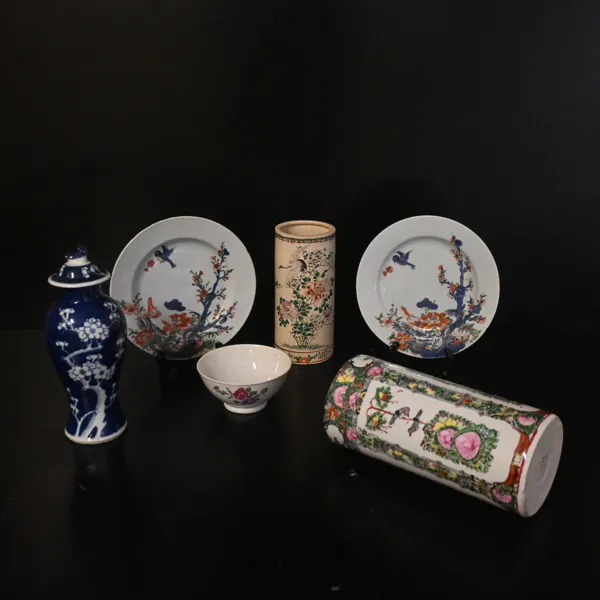 Porslin, 6 delar, Kina, 18/1900-tal.
