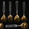 Guðlaugur A. Magnússon (1902–1952) julskedar, 11st, sterlingsilver, Island, 1960/70-tal.