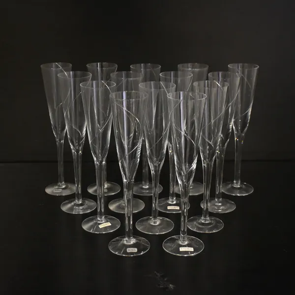 Anna Ehrner, champagneglas, 14st, "Line", Kosta Boda.