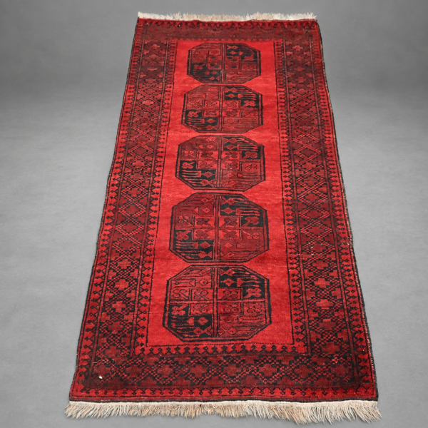 Matta, afghan, handknuten, 220 x 110 cm.
