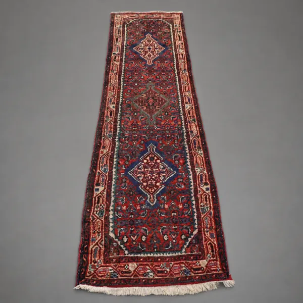 Gallerimatta, handknuten, Hamadan, 284 x 78 cm.