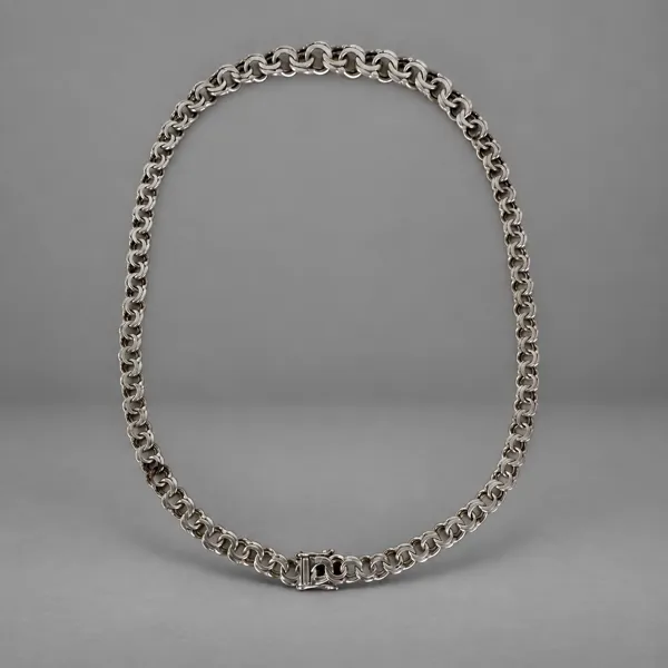 Halsband, silver, bismarck-länk.