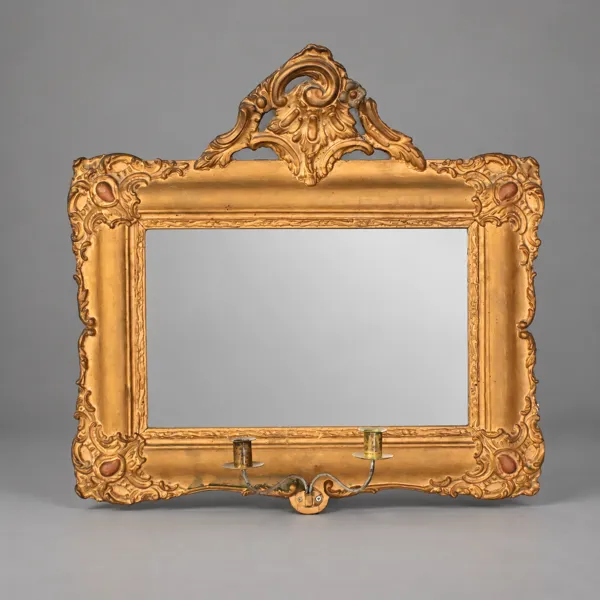 Spegellampett för två ljus, nyrokoko, 1800-talets mitt.