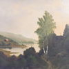 O. Kolthoff, landskap med sjö, olja på duk, 1889.