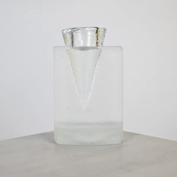 Kjell Engman, ljuslykta "Ice Age", glas, Kosta Boda.