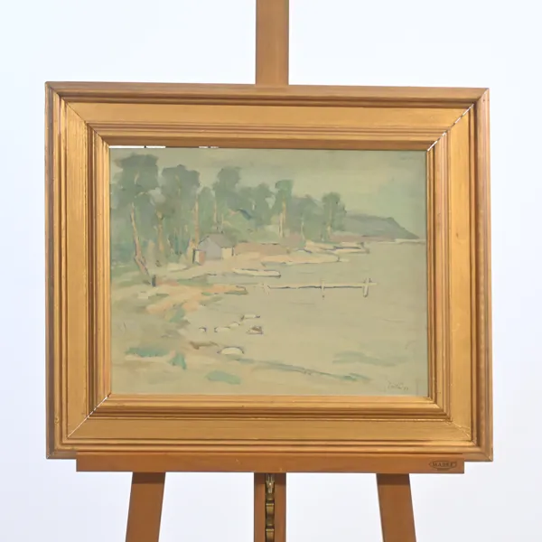 Birger Strååt (1914-2008) kustlandskap, olja på pannå, signerad.