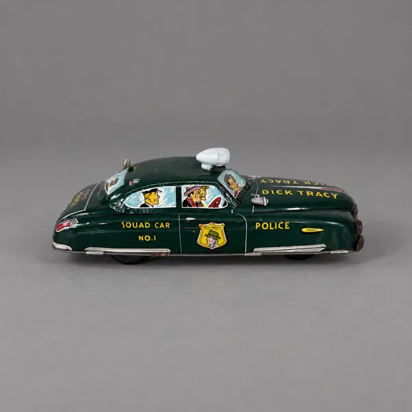 Polisbil, "Dick Tracy Squad Car, Marx, USA omkring år 1950.