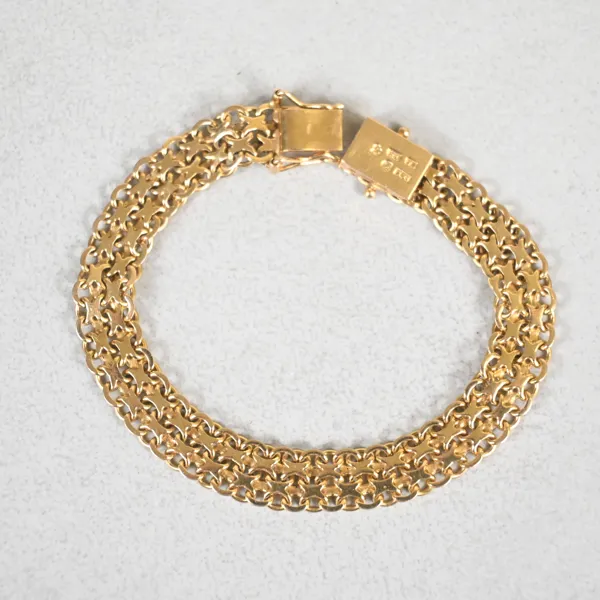 Armband, X-länk, 18k guld, Skandinaviska Belco Marianne Orne, Stockholm, 1956.