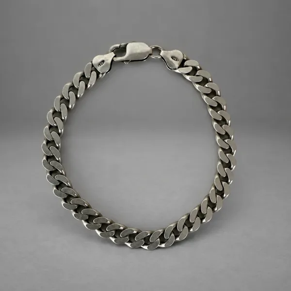 Armband, silver, pansarlänk.