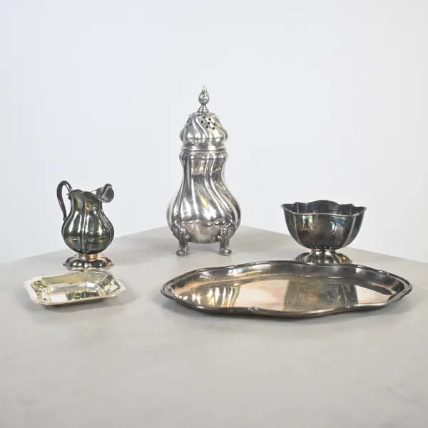Kaffeservis, 5 delar, silver, 1900-tal.