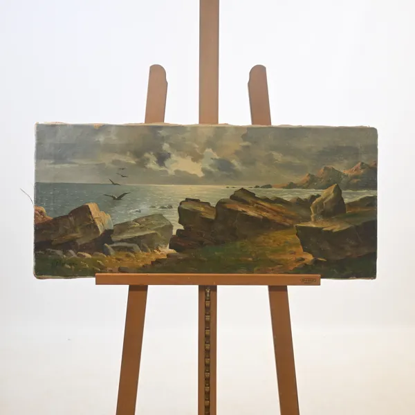 Agda Holst (1886-1976) kustmotiv, olja på duk, signerad.