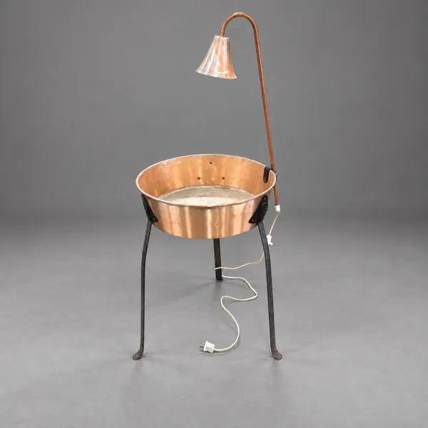 Blomlåda, med belysning, metall, 1970-tal.
