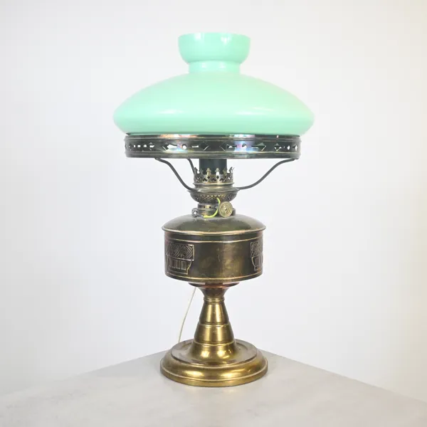 Bordslampa, mässing, jugend, tidigt 1900-tal