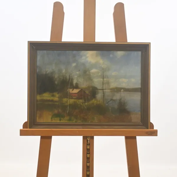 Carl Brandt (1852-1930) sommarlandskap, pastell, signerad.