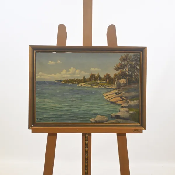 Bo Von Schwerin (1881-1940) skärgårdsmotiv, olja på duk, signerad.