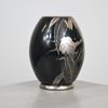 Vas, glas med silverinläggningar, Claës Hultberg AB, Stockholm, 1900-talets första hälft.