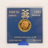 Guldmynt, 1000kr, Gustav III, 1993.