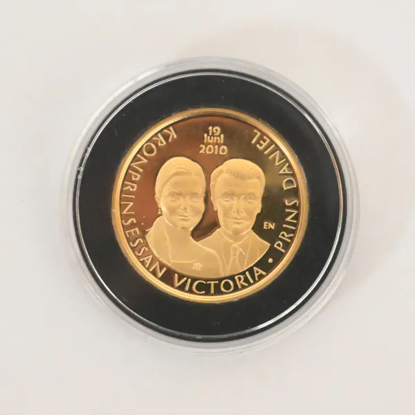 Guldmynt, 4000kr, Kronprinsessan Victoria & Prins Daniel, 2010.