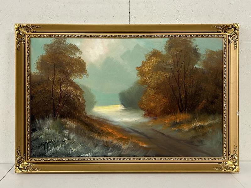 Olja på duk signerad Errki Minkkinen, 82x50 cm