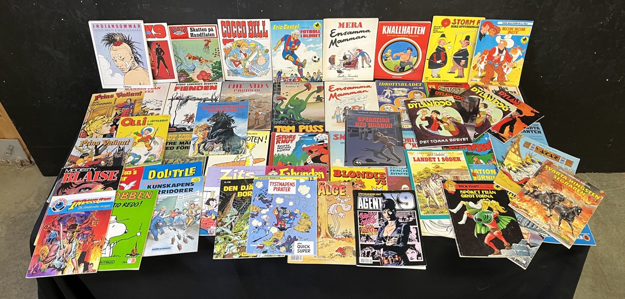 Seriemagasin ca 50 st bl a Prins Valiant Dylan Doog