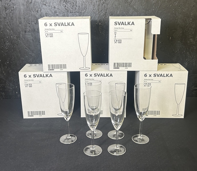 30 st champagneglas design Åsa gray SVALKA