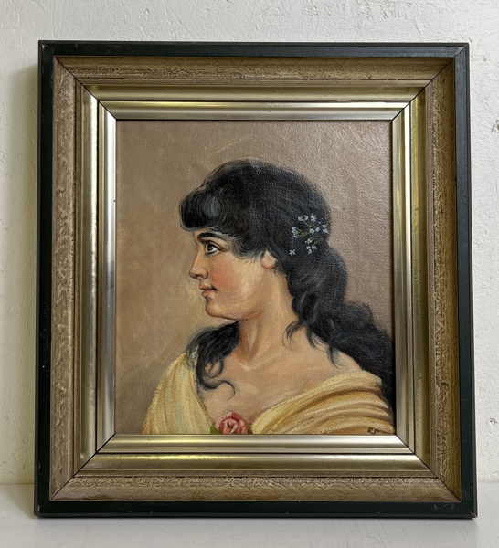 Olja på duk signerad E.S