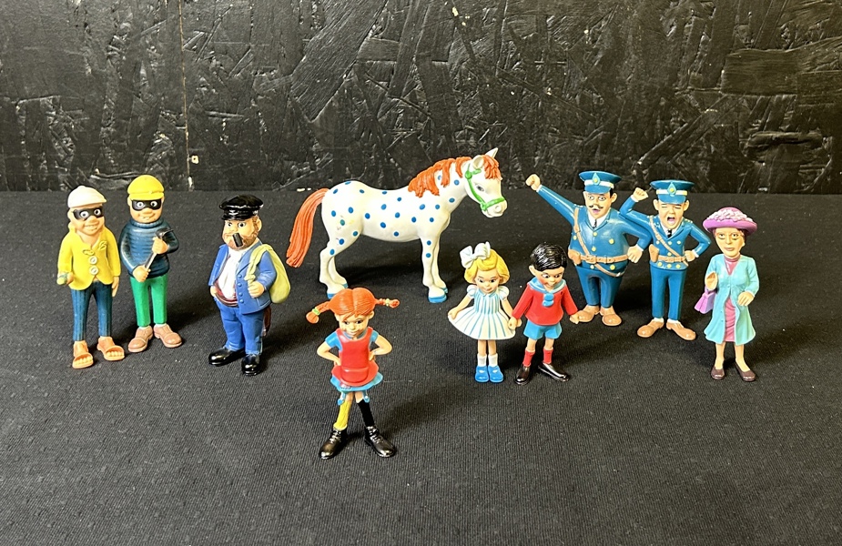 Pippi långstrump plastfigurer, 10 st