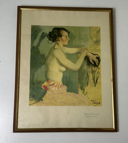 Helmer Osslund, grafiskt tryck signerad i blyerts
