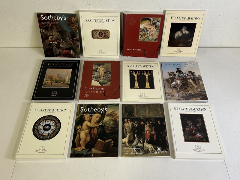 Auktionskataloger Sothebýs, Christiés och Uppsala Auktionskammare 