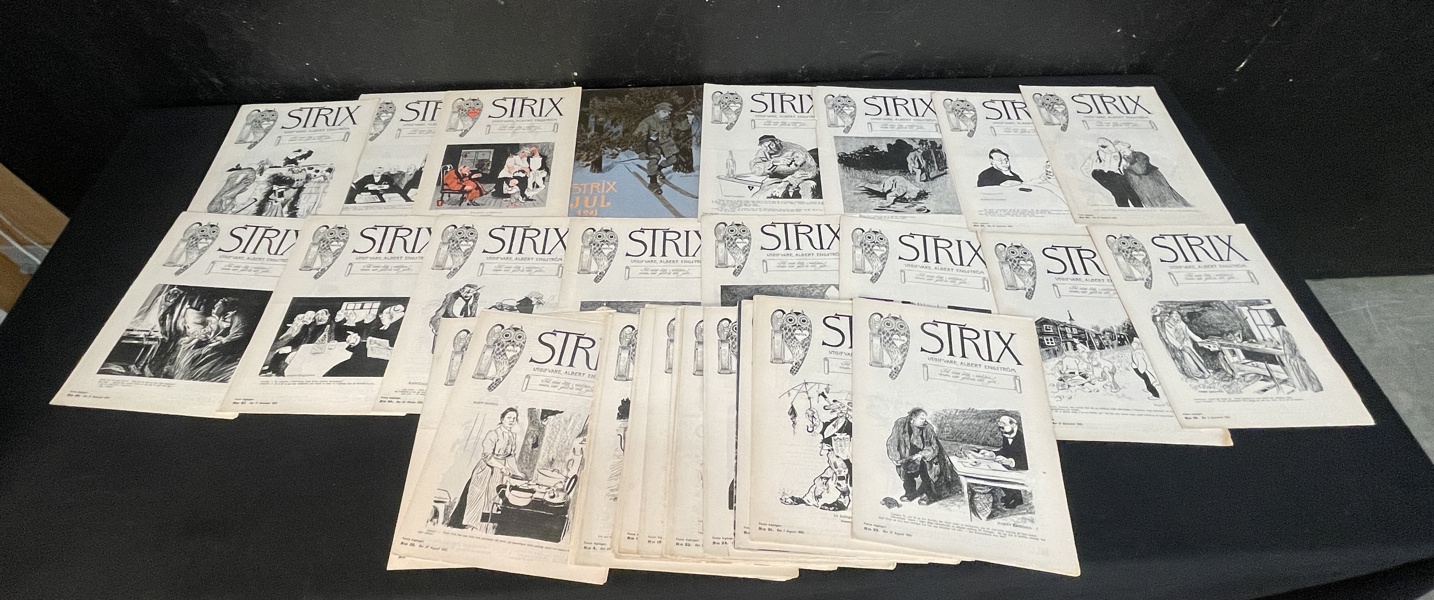 Skärmtidningar samt jultidning Strix 1901 Nr 1-52