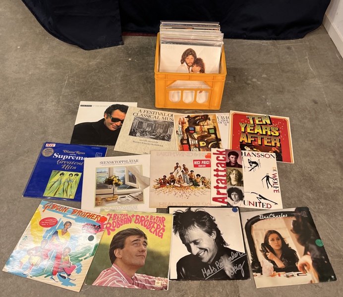 LP skivor blandad musik, ca 50 st