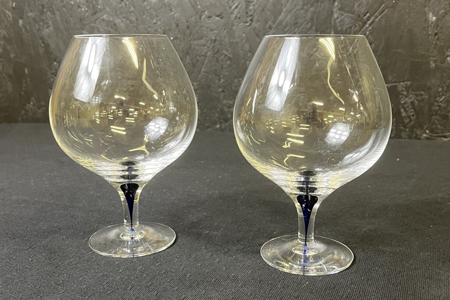 Ulrika Lagerbielke "intermezzo" Orrefors cognacskupor 2 st