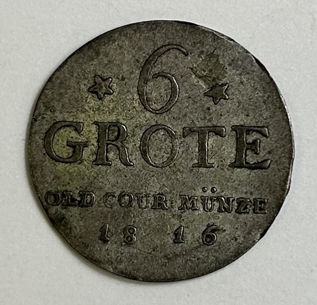 GERMANY 6 Grote 1816, Peter Fredrich Wilhelm (1785-1823)