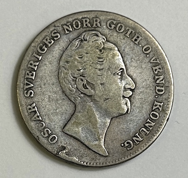 Oscar I 1/4 riksdaler specie 1846 på 1844 