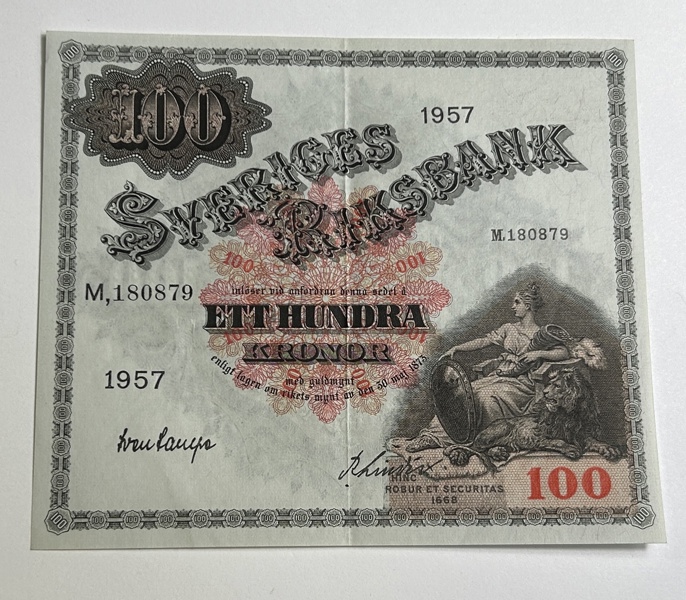 Sverige Sedel 100Kr 1957