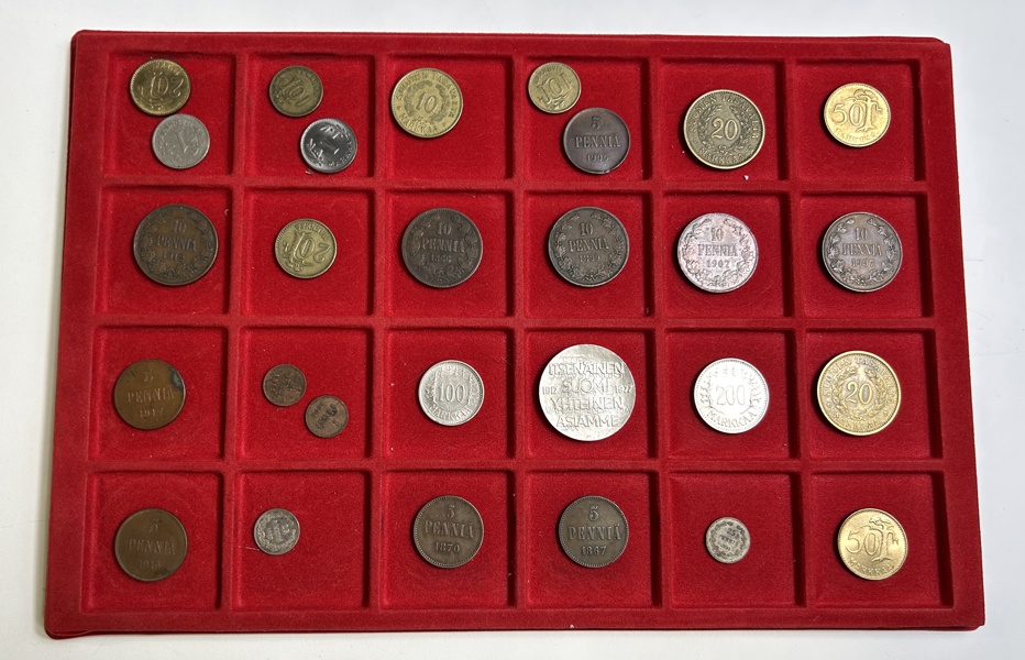Finland Myntbricka 28st Mynt Några i Silver