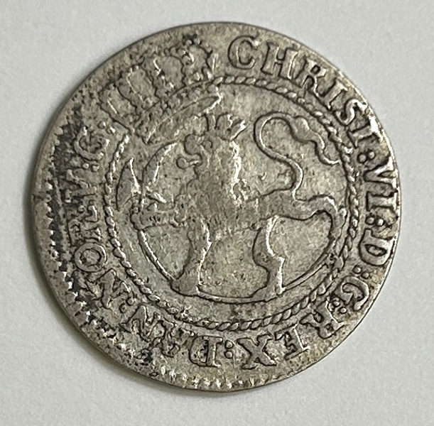 Norge VIII Skilling 1733 Christian VI Silvermynt