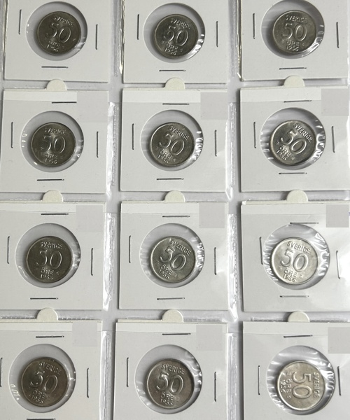 Sverige 12st 50 Öringar Silver1956 Kvalite 0-UNC