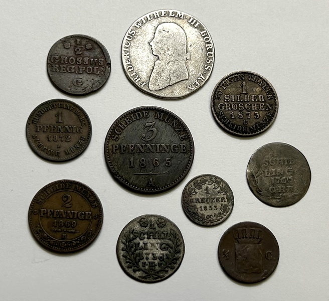 Tyskland 10st Mynt 1700-1800-tal -några i silver