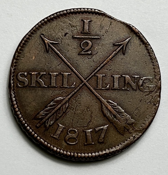 Sverige Karl XIII 1/2 Skilling 1817