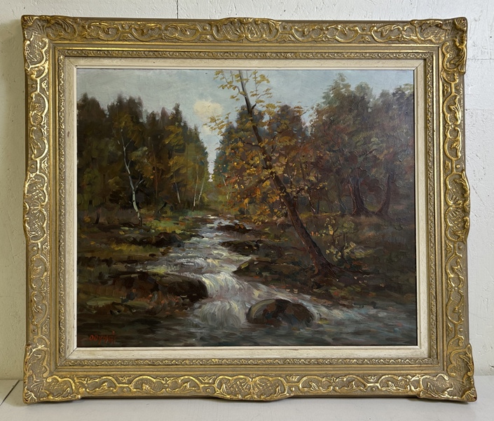Olja på duk signerad Odynér